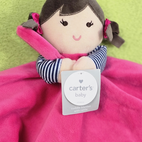 NWT Mint 9M+UP Baby GIRL SECURITY BLANKET Carter's Pink Plush Doll LOVE YOU (Q2) - Picture 3 of 3